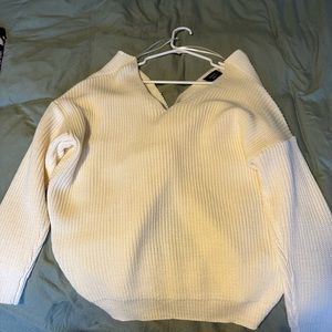 Vici tied back cream colored sweater
